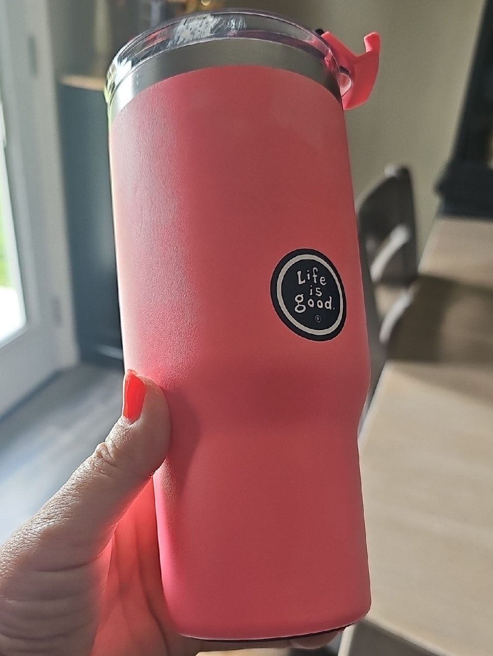 Life Is Good Coral Pink Beach Travel Tumbler - Picture 4 of 4